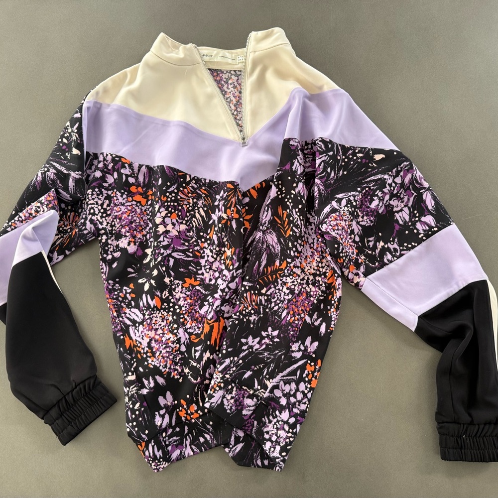 InWear Hestia Floral Colorblock Half Zip Pullover EU 36 US 8